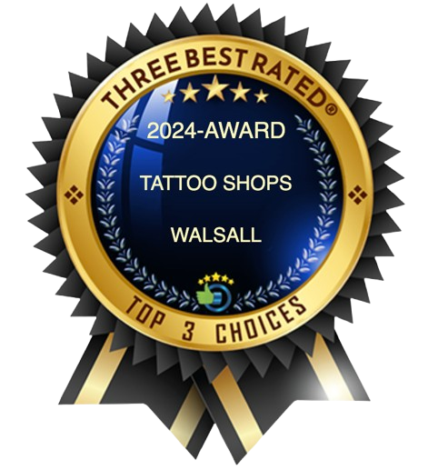 Voted #1 – 3 Best Tattoo Shops in Walsall award badge
